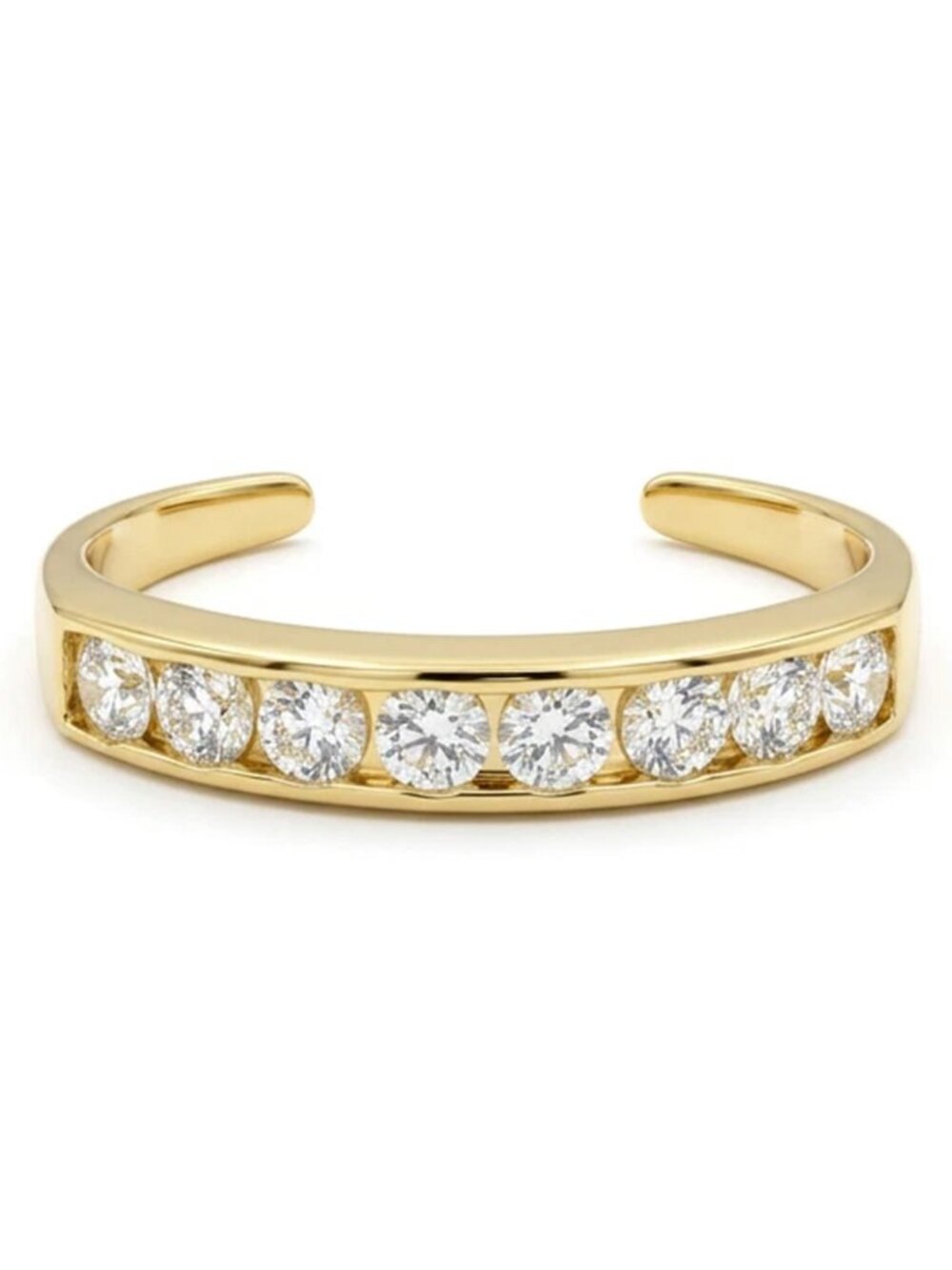 White Sapphire Toe Ring Solid 14k Yellow Gold
